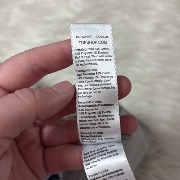 Topshop Light Grey Ribbed Tie Waist Shorts Size US 0-2 - Picture 11 of 11